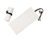 YISENJEE Étui À Crayons en Toile Rideau À Crayons en Toile De Couleur Unie, Grande Capacité, Fournitures d'art, Sac À Crayons en Rouleau-White Outside and Black Inside-12 Holes