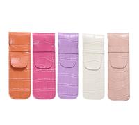 YISENJEE Étui A Crayons Lot De 5 Porte-Stylos De Couleur Unie, Motif Crocodile, Sac De Rangement, Grande Capacité, Portable, Étui À Crayons, Housse De Stylo, Couleur Chaude