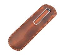 YISENJEE Étui De Protection pour Stylo Plume Étui À Stylo en Cuir Véritable Cousu À La Main, Style Rétro, Imitation Cuir De Vache, Housse De Protection, Sac De Rangement, Orange