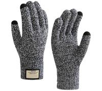 YISENJEE Gants Hiver Homme Gants d'hiver Coupe-Vent en Peluche pour Homme, Motif Ananas, pour Cyclisme, Écran Tactile, Doigts Longs, Étiquette en Tissu - Noir Et Blanc