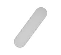 YISENJEE Petite Trousse Stylo Pochette Ovale Semi-Fermée en Cuir PU Épais, 16,1 cm X 4,2 cm, Étui pour Stylo À Bille, Gris, 8 Pièces