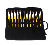 YISENJEE Plumier Sac De Crayon Sac À Crayons en Toile Double Couche, Grande Capacité, Rideau, Rouleau De Crayons Aquarelle, Sac De Papeterie pour Peinture-Black