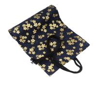 YISENJEE Plumier Sac De Crayon Trousse À Crayons Enroulable en Toile Et en Coton Motif Fleurs De Cerisier Jindouyun-Blue Cherry Blossoms-12 Holes