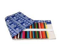 YISENJEE Pochette Enroulable Sac À Crayons en Toile De Grande Capacité De Style National, Sac À Crayons De Couleur pour Croquis-Indian Elephant-108 Holes