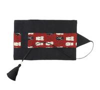 YISENJEE Pochette Feutre Sac À Stylos en Tissu À Pompon De Style Rétro, Grande Capacité, Sac À Crayons À Dessin-Red Lucky Cat