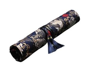 YISENJEE Pochette Feutre Sac De Rangement pour Pinceaux en Toile, Rouleau De Rideau À Dix Trous, Sac en Tissu, Housse De Protection pour Pinceaux-Black Koi