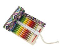 YISENJEE Pochette Feutre Trousse À Crayons en Toile Faite À La Main, Style National, Simple, Rideau, Grande Capacité, 36/48/72 Pièces-Ethnic Style-48 Holes