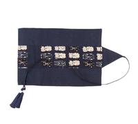 YISENJEE Pochette pour Crayons Sac À Stylos en Tissu À Pompon De Style Rétro, Grande Capacité, Sac À Crayons À Dessin-Blue Lucky Cat