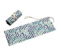 YISENJEE Pochette pour Crayons Sac À Stylos en Toile À Motif De Feuilles D'Érable Et De Palmiers Roses, Motif De Plantes, Rideau, Croquis, Multi-Tailles-Palm Leaves-60 Holes