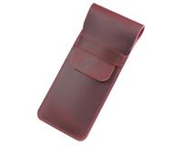 YISENJEE Pochette Stylo Étui De Protection pour Stylo, Imitation Cuir De Vache, Fait À La Main, pour 4 Stylos, 165 mm X 70 mm, Rouge Vin