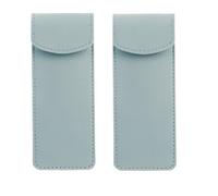 YISENJEE Pochette Stylo Plume Lot De 2 Étuis De Protection en Cuir avec Boucle Dissimulée, Grande Capacité, Étui De Protection pour Outils, Sac Pliable pour Stylos, Bleu