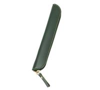 YISENJEE Pochette Stylo Plume Trousse À Crayons Colorée en Cuir Synthétique, Trousse De Papeterie, Sac De Rangement Multifonctionnel À Fermeture Éclair, Vert