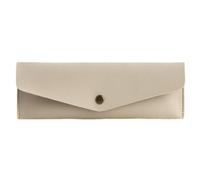 YISENJEE Pochette Stylo Plume Trousse À Crayons en Cuir Synthétique avec Bouton-Pression, Grande Capacité, Sac De Rangement pour Pinceaux De Maquillage, Housse De Protection pour Outils, Blanc Cassé