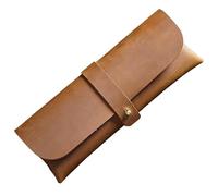 YISENJEE Pochette Stylo Plume Trousse À Crayons Multicolore 210 mm X 80 mm, Imitation Cuir De Vache, Grande Capacité, Boîte À Papeterie, Sac De Rangement pour Outils, Marron