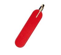 YISENJEE Pochette Stylo Plume Trousses À Crayons Ovales Semi-Fermées en Cuir PU Épais 16,1 cm X 4,2 cm, Étui pour Stylo À Bille, Rouge, 8 Pièces