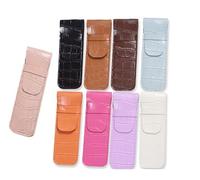 YISENJEE Pochette Stylo Trousse À Stylos, Couleur Unie, Motif Crocodile, Sac De Rangement, Grande Capacité, Portable, Étui À Crayons, Housse De Stylo, Multicolore, 9 Pièces