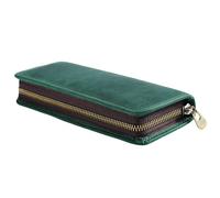 YISENJEE Pochette Stylo Trousse De Protection pour Stylos, Multicolore, Imitation Cuir De Vache, Rectangulaire, Zippée, avec Porte-Stylo Fixe, Vert Foncé