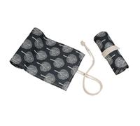 YISENJEE Portable Sac A Crayon De Toile Trousse À Crayons en Toile À Motif Végétal, Rideau, Croquis, Rouleau De Crayons, Trousse À Crayons-Gray Tree-108 Holes