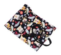 YISENJEE Sac À Crayon De Toile Trousse À Crayons Enroulable en Toile Et en Coton Motif Fleurs De Cerisier Jindouyun-Blue Akita-72 Holes