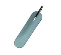 YISENJEE Sac A Crayons Housse De Protection Ovale Semi-Fermée en Cuir PU Épais 16,1 cm X 4,2 cm pour Stylo À Bille, Bleu, 4 Pièces