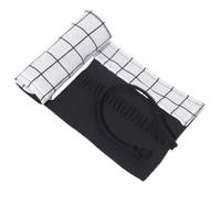 YISENJEE Toile Enveloppe De Crayon Trousse À Crayons en Toile À Motif Géométrique, Grande Capacité-White Checkered-48 Holes