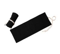YISENJEE Toile Sac De Pinceaux Cases Rideau À Crayons en Toile De Couleur Unie, Grande Capacité, Fournitures d'art, Sac À Crayons en Rouleau-White Inside and Black Outside-72 Holes