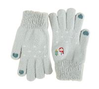 YISENJEE Tricotés Chauds Pour Écran Tactile Gants D'Hiver En Peluche Épais Pour Femme, Taille Unique, Motif Bonhomme De Neige, Chauds, Tricotés, Pour Écran Tactile - Bleu-Vert