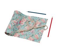 YISENJEE Trousse À Crayons Sac À Stylos en Toile À Motif De Feuilles D'Érable Et De Palmiers Roses, Motif De Plantes, Rideau, Croquis, Multi-Tailles-Floral-72 Holes