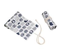 YISENJEE Trousses Crayons Rouleau Trousse À Crayons en Toile De Grande Capacité pour Croquis-White Cat-60 Holes