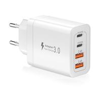 YISH 32W Chargeur USB C Rapide 4 Ports PD Multi Prise Embout USB C Secteur | Bloc Chargeur USB C avec 2 USB-C+ 2 USB-A Compatible avec iPhone 18 17 16 15 14 Samsung S26 S25 S24 Type C Mural Alimentation