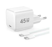 YISH 45W Chargeur USB C Rapide GaN：Prise Secteur USB C Charge Rapide Embout PD3.0 Bloc Chargeurs Type C pour Téléphones Portables Compatible avec iPhone 17 16 15 Samsung S25 S24, avec 60W Cable C 1M