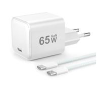 YISH 65W Chargeur USB C Rapide GAN：PD3.0 Prise Secteur USB C Charge Rapide Compatible avec MacBook iPhone 17 16 15 Samsung S26 S25 Bloc Chargeurs Type C Embout Mural Alimentation, avec 1M Type C Cable