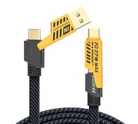 YISH Câble Chargeur Multi Embout 4 EN 1：[1.8M] Cable Multi USB A/USB C vers USB C [65W]/ PD [27W] Universel Câble USB C Chargeur Rapide Nylon Compatible avec iPhone 17 16 15 14 13 Samsung S25 S24