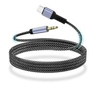 YISH Câble USB C vers 3.5mm Jack 1M：USB C vers Auxiliaire Prise Jack, Cable Jack USB C Nylon，Compatible avec iPhone 16 Pro Max/15 Pro Max Plus Samsung Galaxy S24/S23/S22 Ultra Pixel iPad Pro