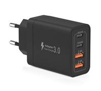 YISH Chargeur USB C Rapide 32W 4-Port Multi PD Prise USB C Embout Secteur | avec 2 USB-C+ 2 USB-A Bloc Chargeur USB C Compatible avec iPhone 18 17 16 15 14 Samsung S26 S25 S24 Type C Mural Alimentation