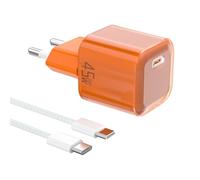 YISH Chargeur USB C Rapide 45W - GaN Prise Secteur USB C Chargeur Rapide avec 60W 1M Cable Type C pour Smartphone Comprimés Adaptateur Type C Fast Charger Mural Alimentation