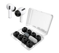 YISH Embouts pour Airpods Pro/Airpods Pro 2：4 Paires Embout Ecouteur avec Trou Réduction de Bruit, Boîte de Rangement, Stylo de Nettoyage (XS/S/M/L) (Noir)