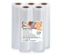YISH Sac Sous Vide Alimentaire: Rouleau Sous Vide Alimentaire pour L'appareil de Mise Sous Vide, Sac Sous Vide pour La Cuisson, 5 Rouleaux 28x300cm, Film Sous Vide Alimentaire sans BPA