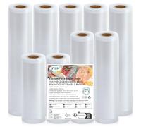 YISH Sous Vide Alimentaire 9 Rouleaux, 15/20/28x300cm Sac Sous Vide Alimentaire, Sachet Sous Vide Compatible avec Machines Sous Vide et Cuisson Sous Vide