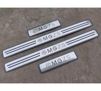 yishao 4 Pièces Protection Seuil de Porte Voiture pour MG ZS 2017-2025, Plaques Extérieures en Acier Inoxydable Anti Usure Accessoires Voiture,Silver