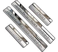 yishao 4 Pièces Protection Seuil de Porte Voiture pour Suzuki SX4 S-Cross 2014-2023 2024 2025, Plaques Extérieures en Acier Inoxydable Anti Usure Accessoires Voiture,Silver