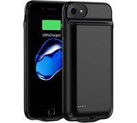 YISHDA Coque batterie pour iPhone SE 2020/8/7/6/6S, [6800 mAh] Coque de chargement de batterie ultra fine, pour iPhone 8/7/6S/6/SE (3e et 2e génération)-4,7 inc Noir