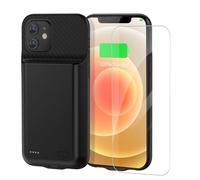 YISHDA Coque de batterie pour iPhone 12/12Pro, 13 800 mAh, coque de protection portable haute capacité, chargeur de téléphone intelligent rechargeable - (6,1") noir