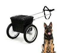 YISHENX Chariot De Traction Pour Chien Nouveau Modèle 2026 Harnais Réglable | Roues De 14 Pouces, Panier Couvert, A-xe En Acier De 12 Mm, Chariot De Transport Chiens De Grande Taille, Pour Le Camping