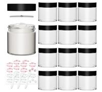 Yishik Lot de 12 petits bocaux en verre transparent avec couvercles noirs - 120 ml - Rechargeables - Pour lotion, maquillage, produits de beauté
