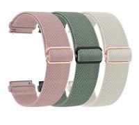 Yisica Lot de 3 bracelets de montre élastiques à libération rapide en nylon tressé de 18 mm, 20 mm, 22 mm de large pour homme et femme, bracelets de rechange pour montre intelligente, 18mm, Nylon