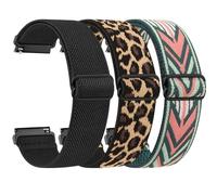 Yisica Lot de 3 bracelets de montre élastiques à libération rapide en nylon tressé de 18 mm, 20 mm, 22 mm de large pour homme et femme, bracelets de rechange pour montre intelligente, 18mm, Nylon