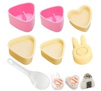 yisight Kit de 6 Moules à Sushi Onigiri, moule onigiri, moule onigiri triangle, Facile à Nettoyer et Réutilisable, Inclus une Cuillère à Riz Antiadhésive, pour faire des sushis