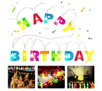 YISKY Guirlande Lumineuse de Happy Birthday, Guirlande Lumineuse d'Anniversaire, 13 LED, Happy Birthday Decoration Pour L'intérieur, Noël, Anniversaire, Fête