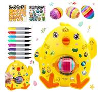 YISKY Kit de décoration d'œufs de Pâques, DIY Oeufs de Pâques Fabrication Colorant Ensemble, Machine de Décoration D'oeuf de Pâques, Roulette à Décorer Les Œufs, Appareil de Peinture d'œufs